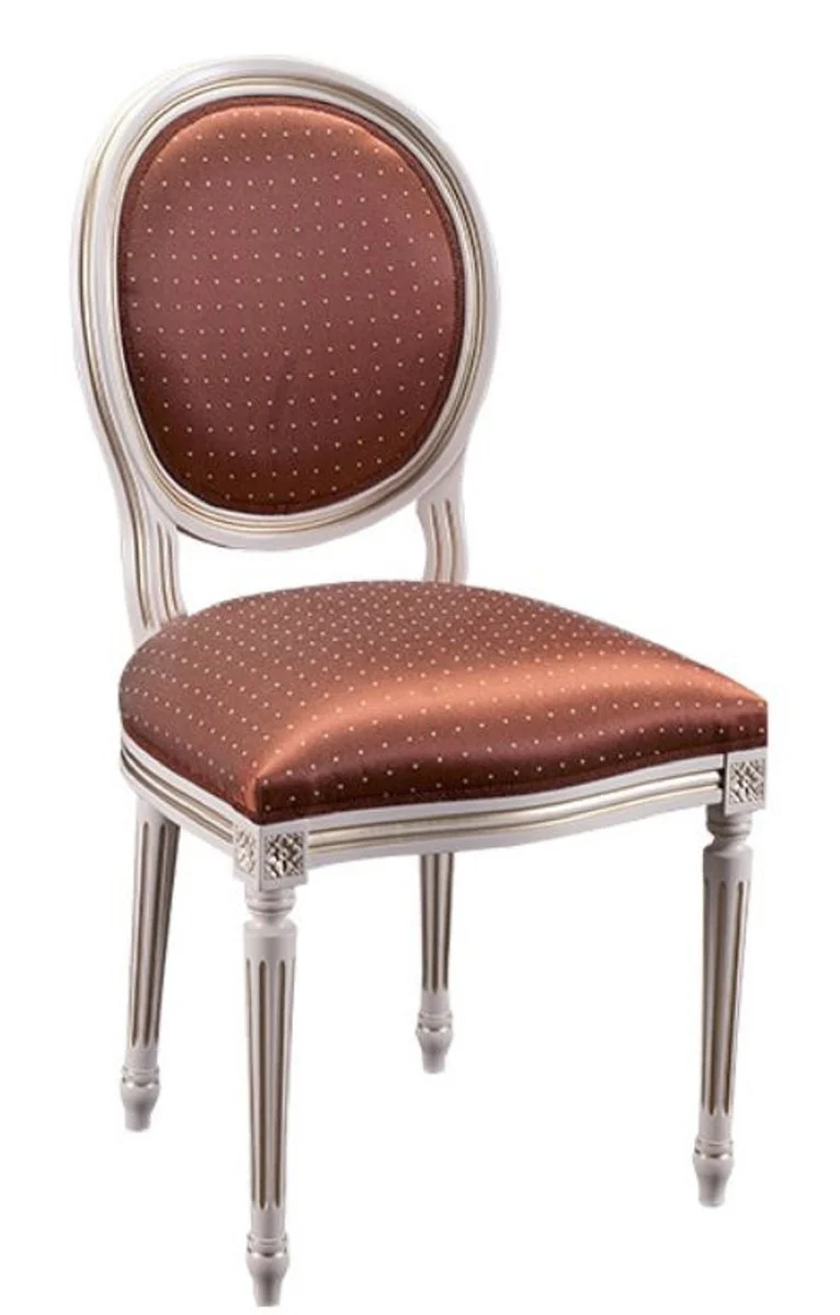 Luxury Baroque Dining Room Set Cream / Gold / Orange - Extendable Kitchen Table with 6 Dining Chairs - Baroque Style Dining Room Furniture