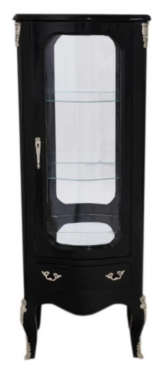 Baroque display cabinet black 130 cm - display cabinet - living room cabinet
