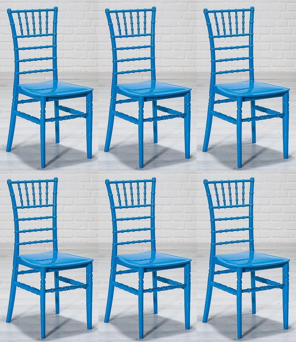 Designer acrylic chair set blue 40 x 46 x H. 92.5 cm - Dining room chairs - Acrylic dining room furniture