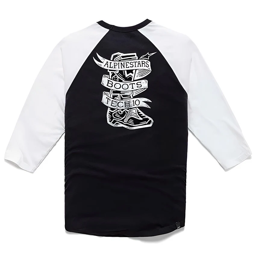 CAMISETA ALPINESTARs BOOTED PREMIUM LONG SLEEVs NEGRO / BLANCO