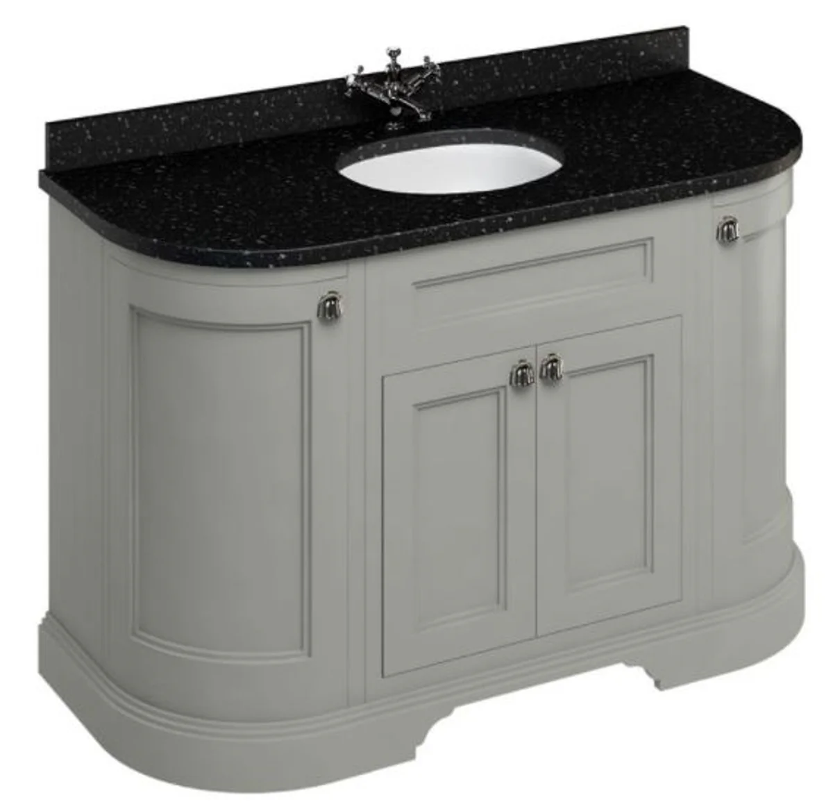 Wash cabinet with granite top and 4 doors - antique style washbasin