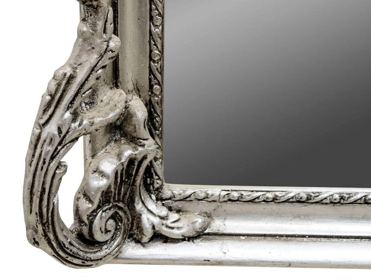 Baroque wall mirror silver 54 x H. 172 cm - living room mirror antique style furniture