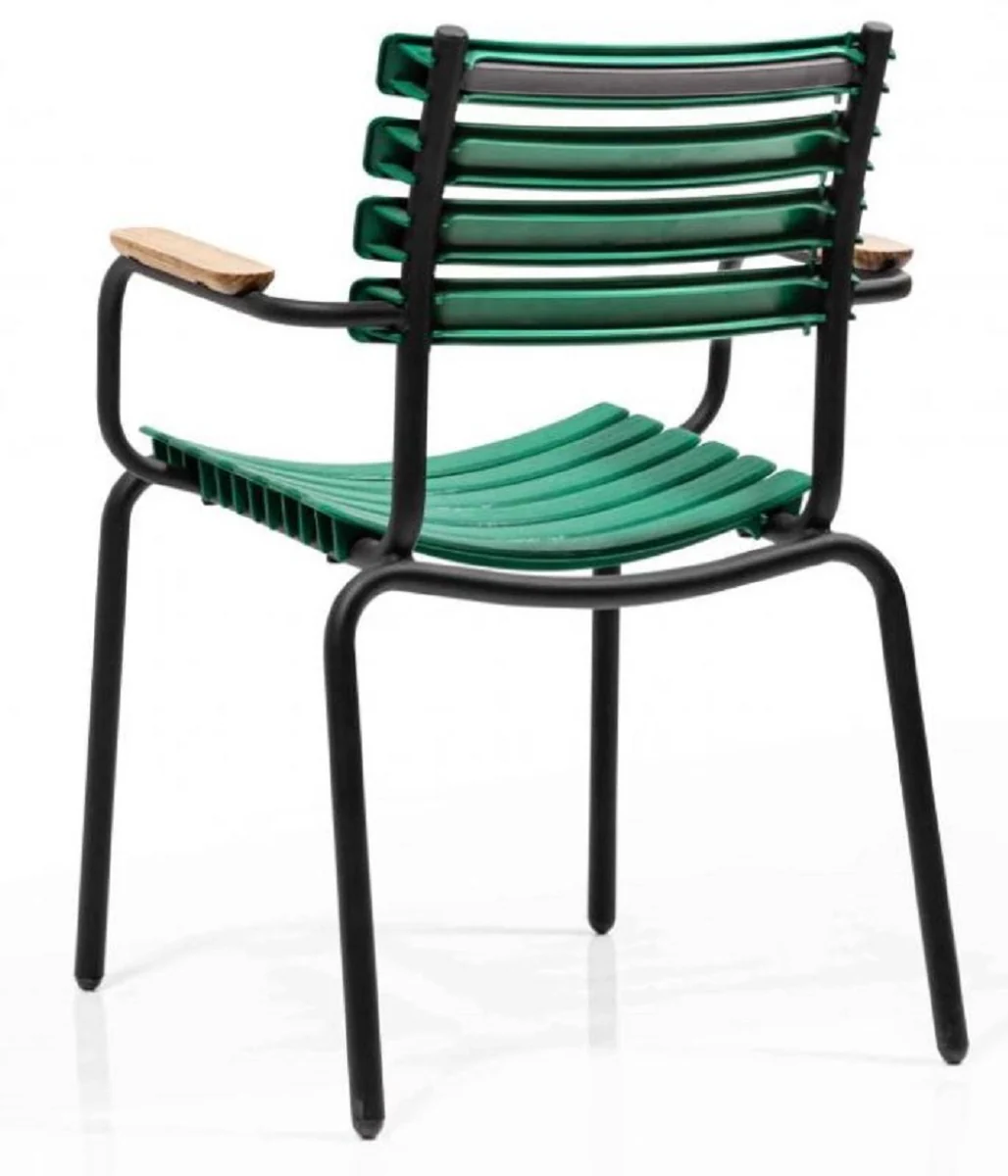 Luxury garden chair set green / brown / black 50 x 45 x H. 79 cm - Modern garden chairs with armrests - Garden & catering furniture