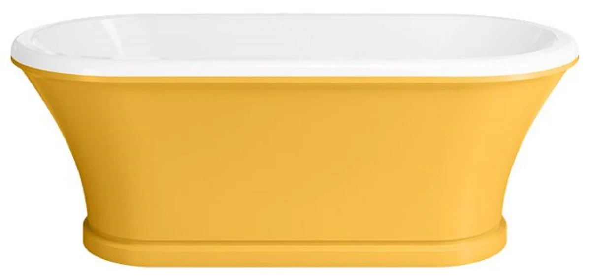 Art Nouveau bathtub yellow / white 170 cm - freestanding retro style bathtub