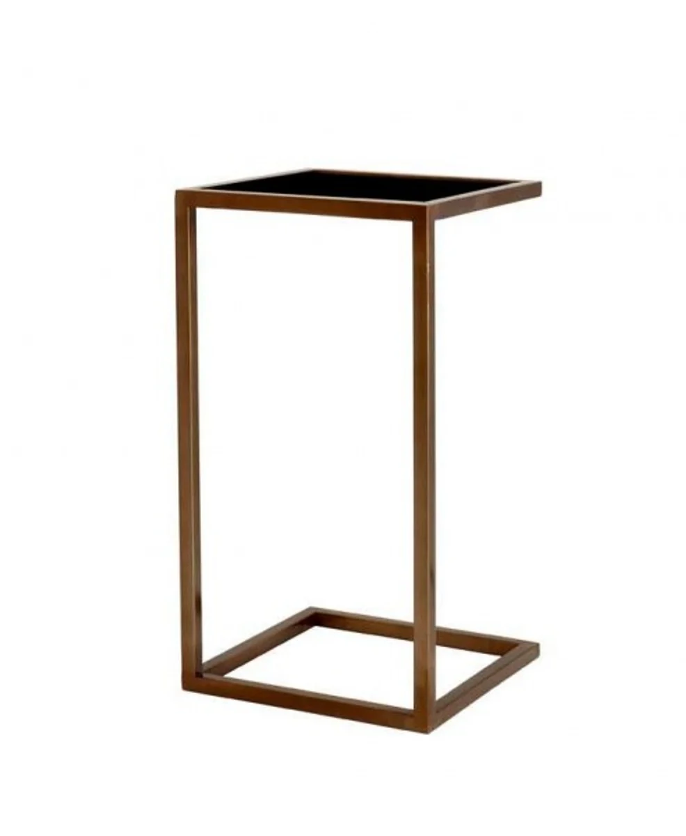 Luxury Art Deco designer side table antique brass with black glass - luxury quality