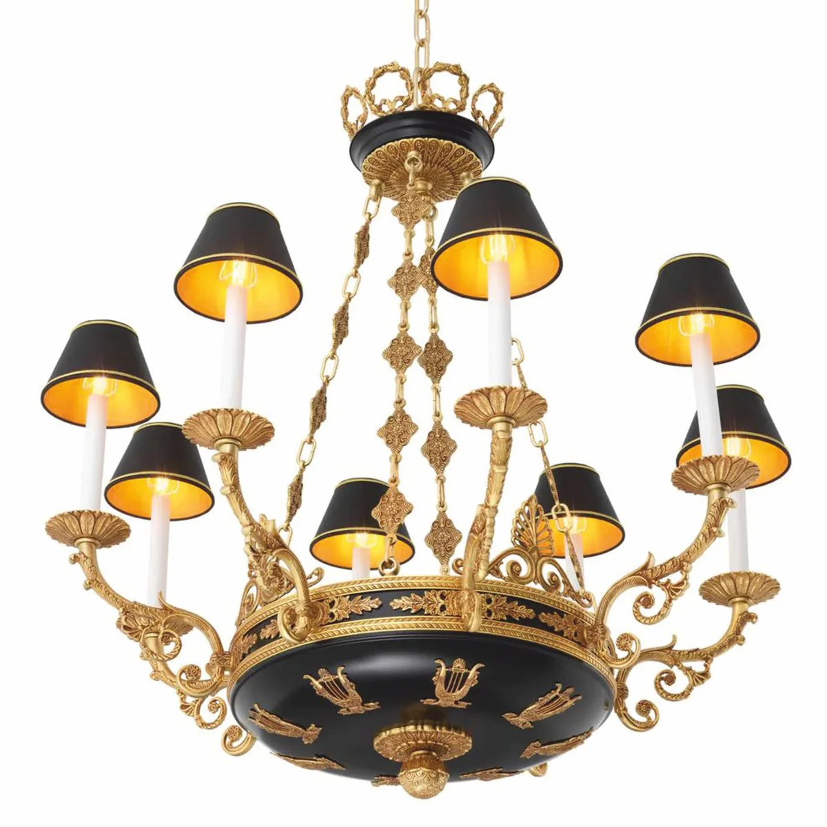Luxury baroque chandelier antique gold / black Ø 97 x H. 99 cm - luxury quality