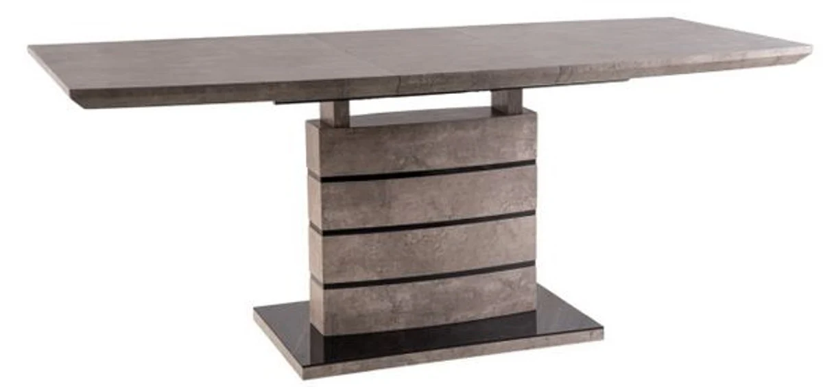 Luxury dining table gray / black 140-180 x 80 x H. 76 cm - extendable dining room table in concrete look