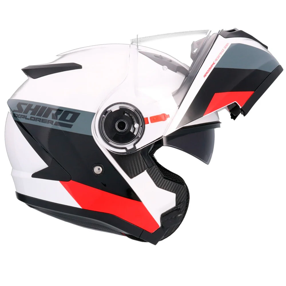CASCO SHIRO EXPLORER MAVERICK - BLANCO / ROJO