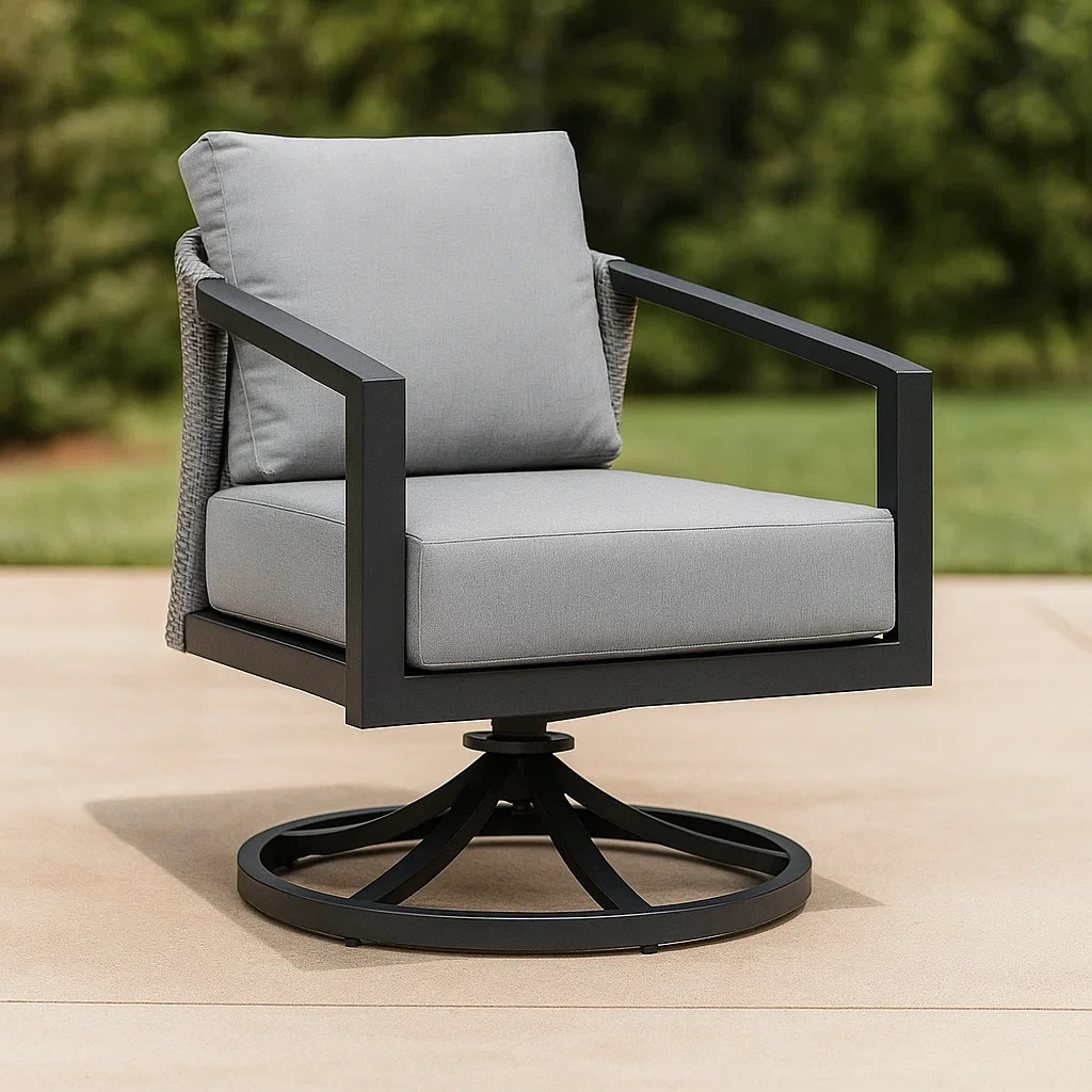 Gartenstuhl, schwarz, Aluminium, geeignet für den Garten, 71 x 71 x 76 cm