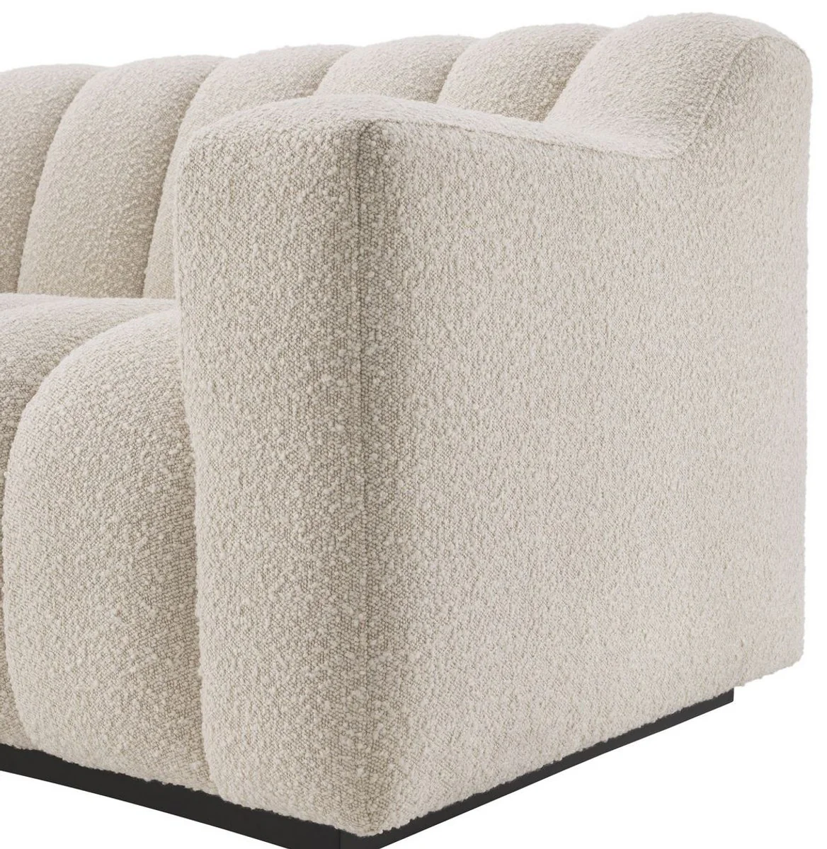 Luxury sofa cream / black 234 x 96 x H. 76.5 cm - slightly curved living room sofa - hotel sofa - luxury quality