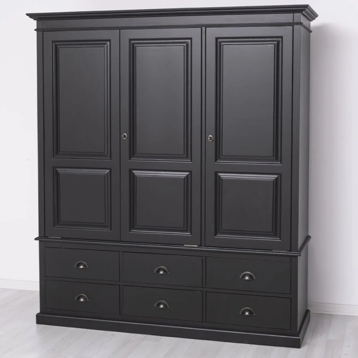 Country house style bedroom cupboard black 174 cm - bedroom furniture