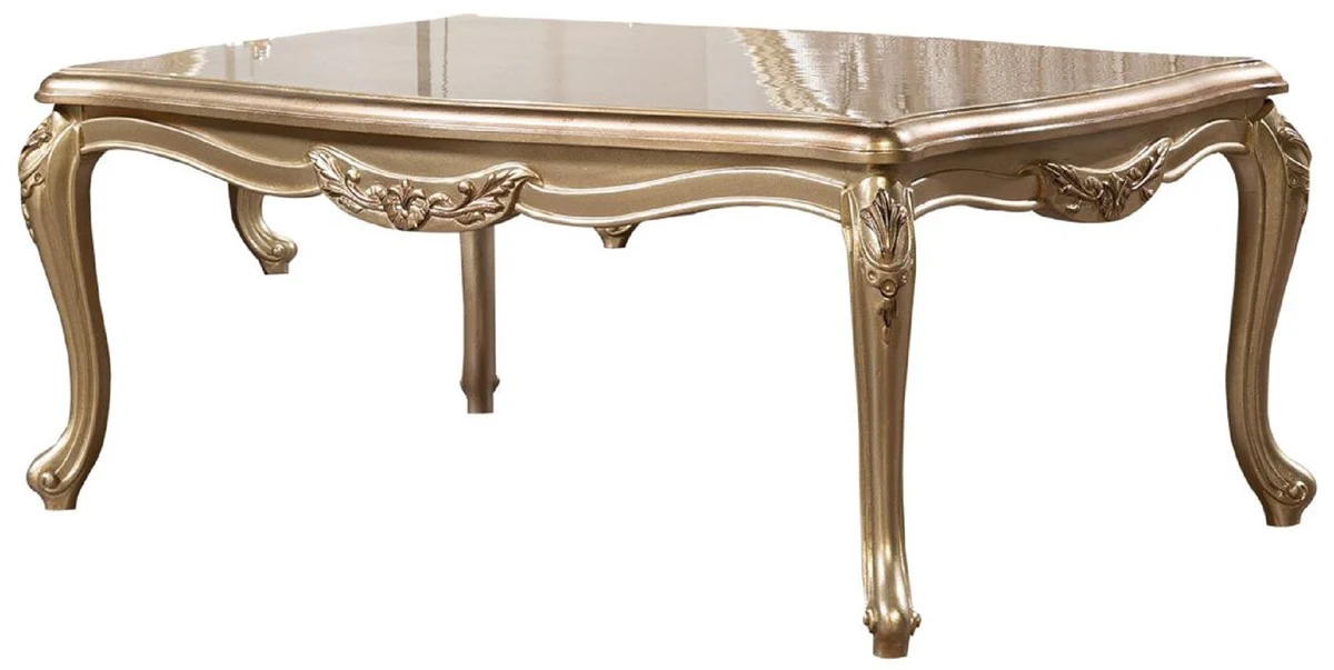 Luxury Baroque Living Room Set Silver / Gold - 2 Baroque Sofas & 2 Baroque Armchairs & 1 Baroque Coffee Table - Luxury Living Room Furniture in Baroque Style - Baroque Furniture - Noble & Ornate