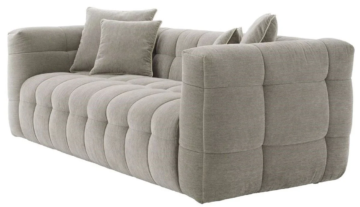 Luxury sofa gray 230 x 100 x H. 75 cm - Living room sofa with 4 cushions - Living room furniture - Luxury furniture - Living room furnishings - Luxury furnishings - Luxury quality