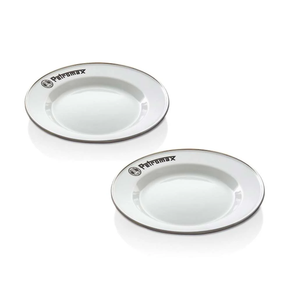 Petromax Enamel Teller Set - Pack 2 platos esmaltados blancos