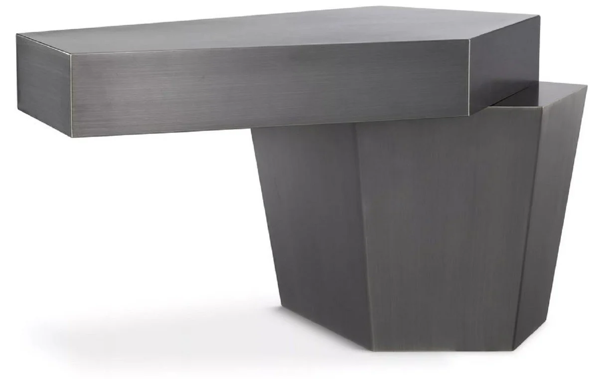 Designer coffee table gray 82 x 52 x H. 45 cm - living room table with brushed surface - living room furniture - luxury quality