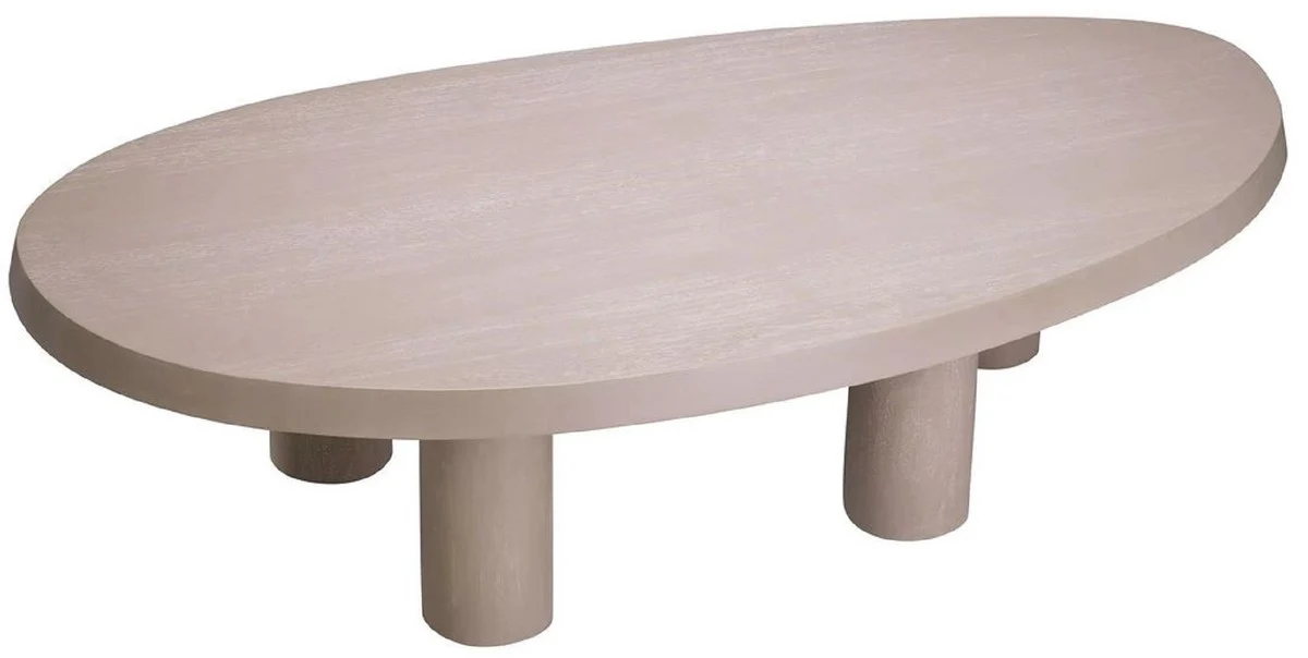 Luxury coffee table beige 149 x 78.5 x H. 35 cm - solid wood living room table - living room furniture - solid wood furniture - luxury furniture - luxury furnishings - luxury furniture - luxury quality