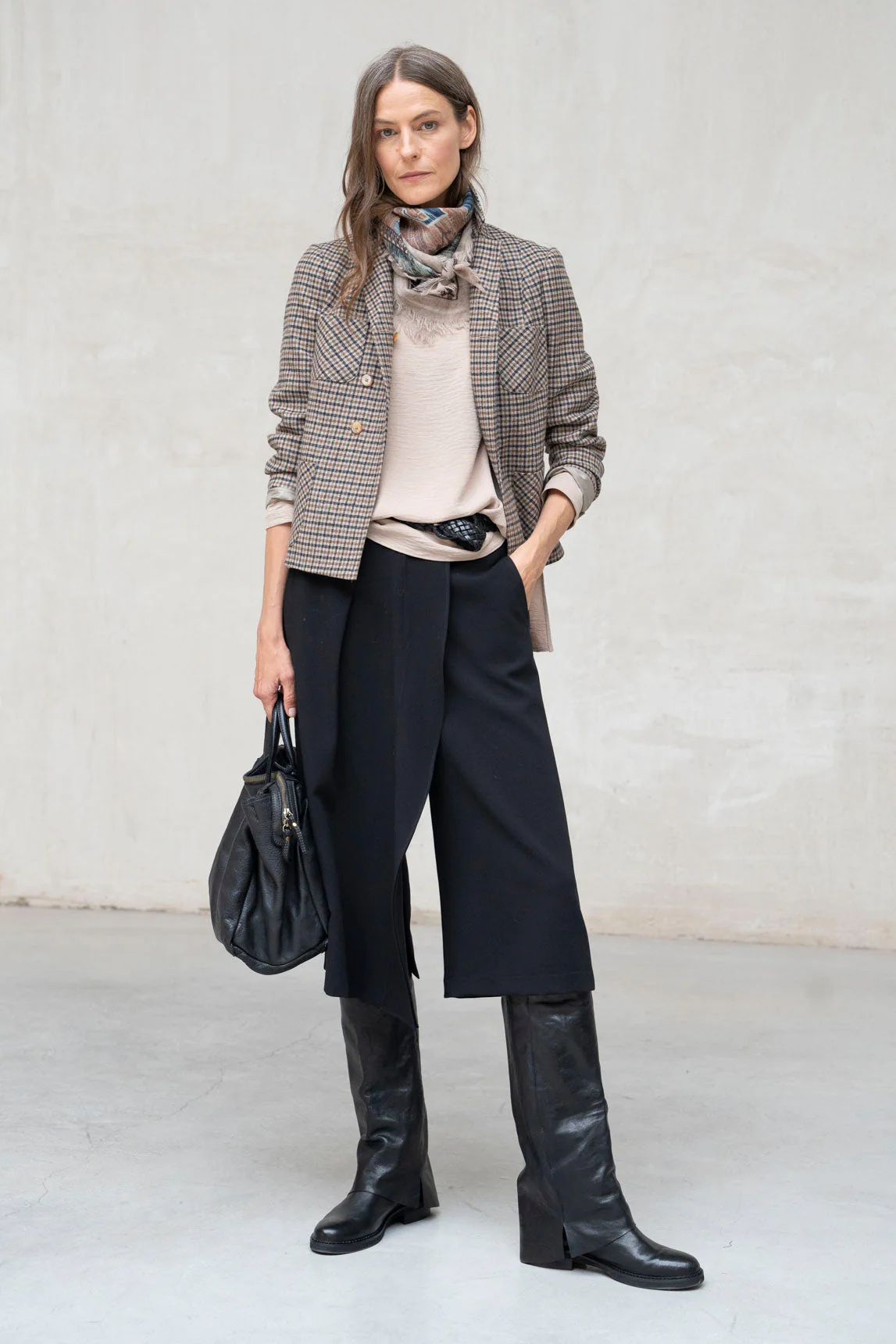 Beige karierte Jacke „Verona“ von Rivera-Spain