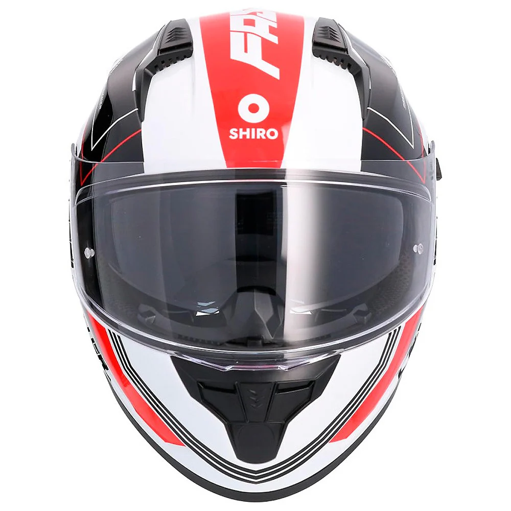 SHIRO SH667 THUNDER FASTER HELMET WHITE / RED