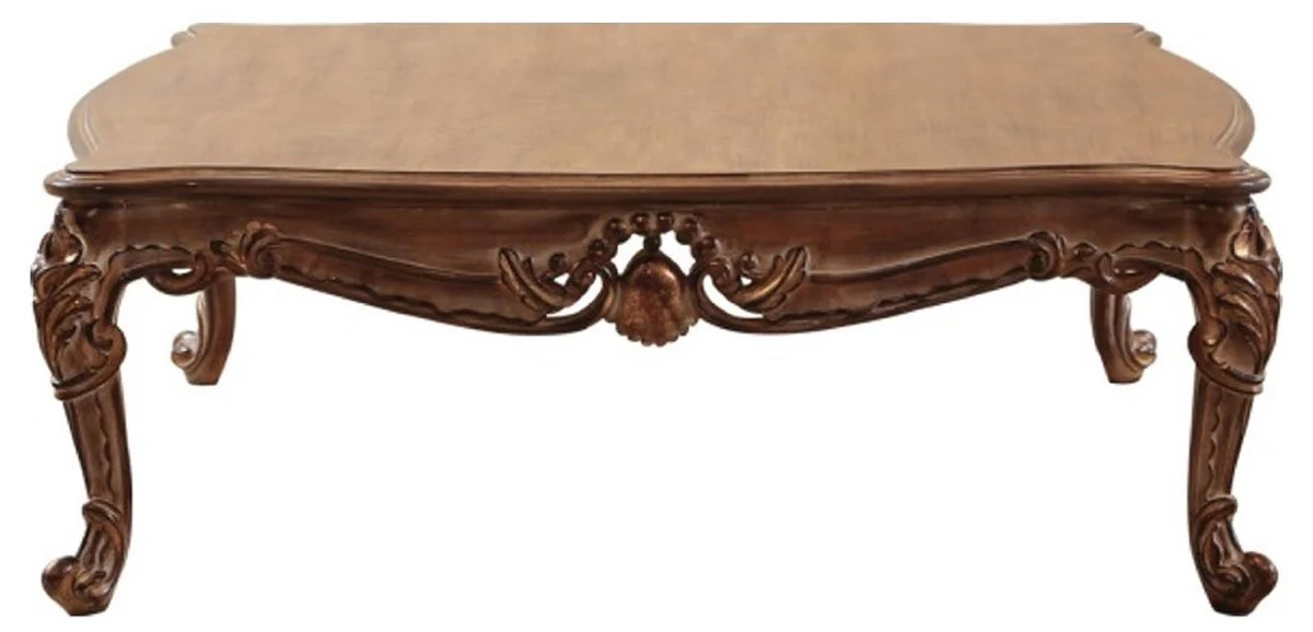 Luxury Baroque Living Room Set Beige / Brown - 2 Sofas & 2 Armchairs & 1 Coffee Table & 2 Side Tables - Handcrafted Living Room Furniture in Baroque Style - Noble & Magnificent