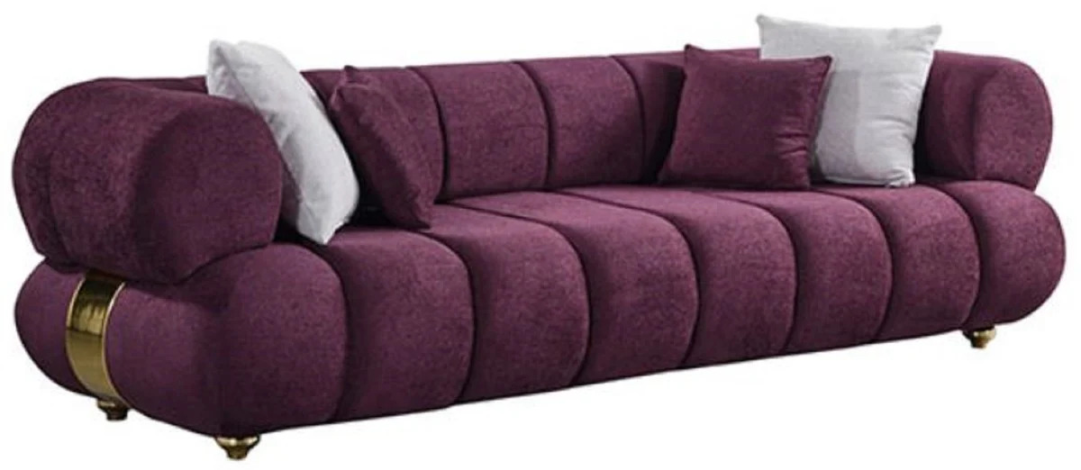 Luxury 4 Seater Sofa Purple / Gold - Modern Living Room Sofa - Modern Living Room Furniture - Luxury Collection