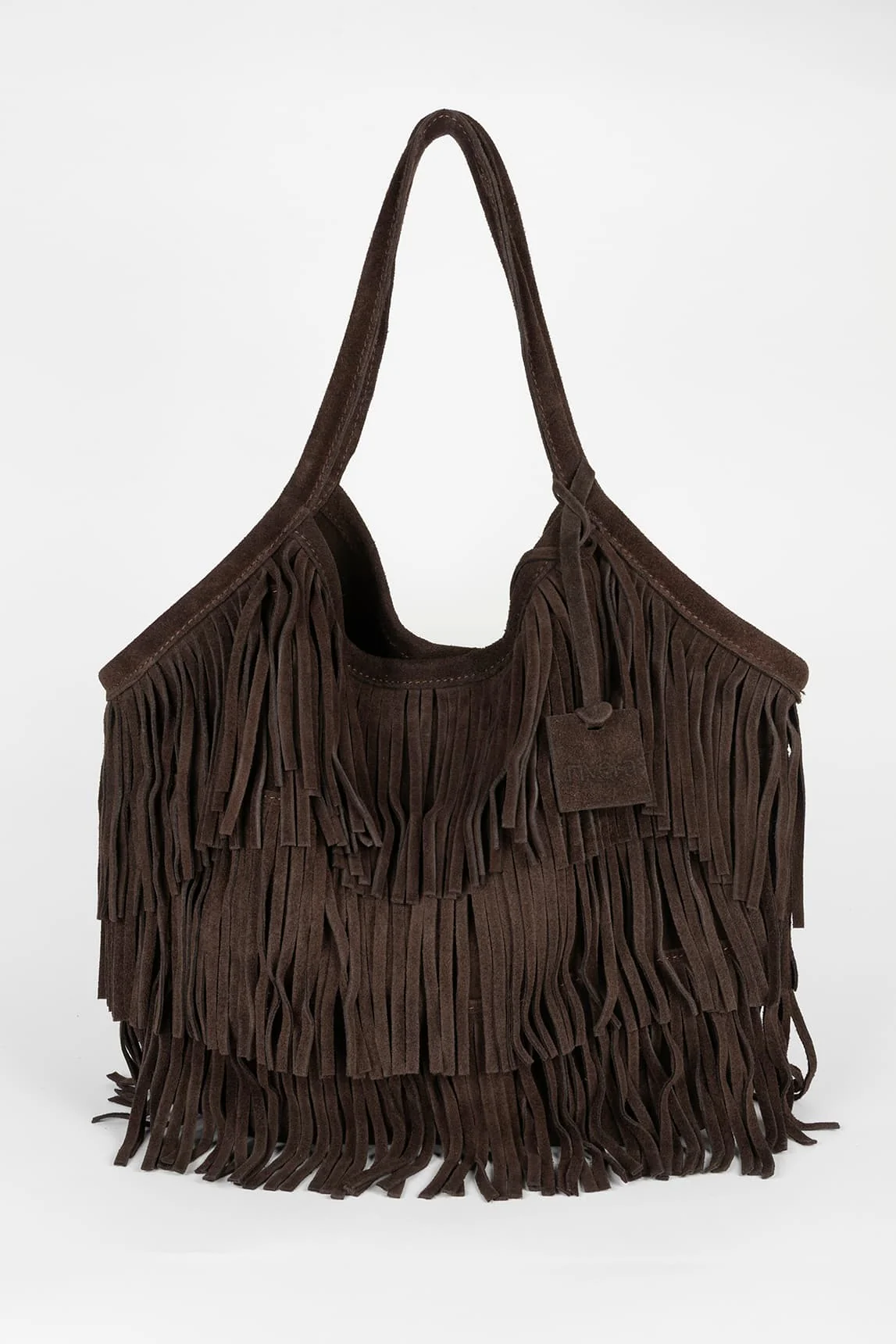 Rivera-Spain Braune Ganache-Tasche mit Fransen