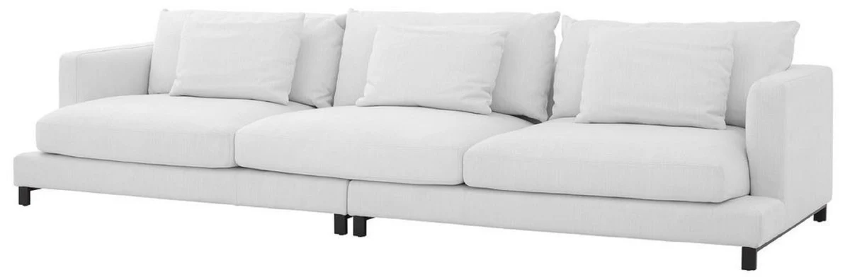 Luxury sofa white / black 320 x 110 x H. 64 cm - Elegant living room sofa with cushions - Luxury furniture - Luxury quality