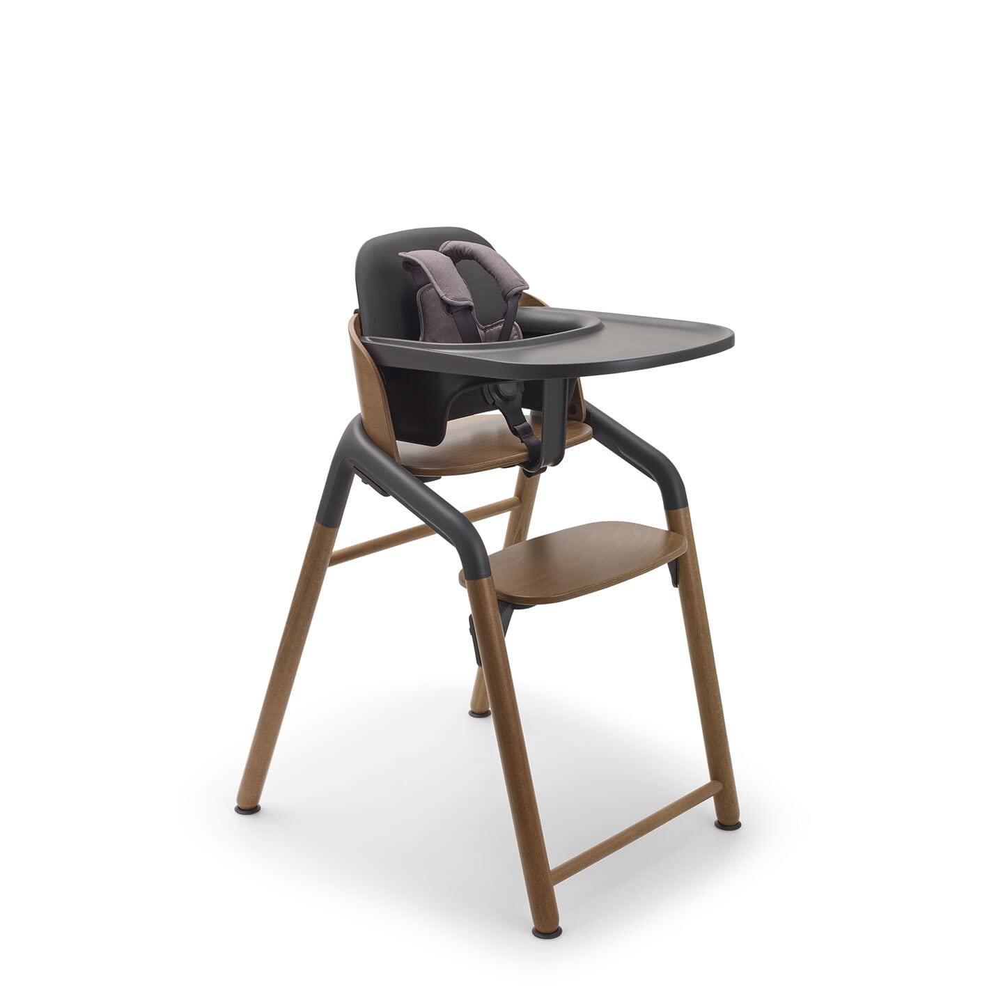 Bugaboo Giraffe Wooden Baby High Chair, verstellbar in 1 Sekunde, einfach zu reinigen, Safe und Ergonomic Highchair, Geeignet von Geburt in Kombination mit Neugeborenen Set (Sold Separate), Warm Wood/Gray