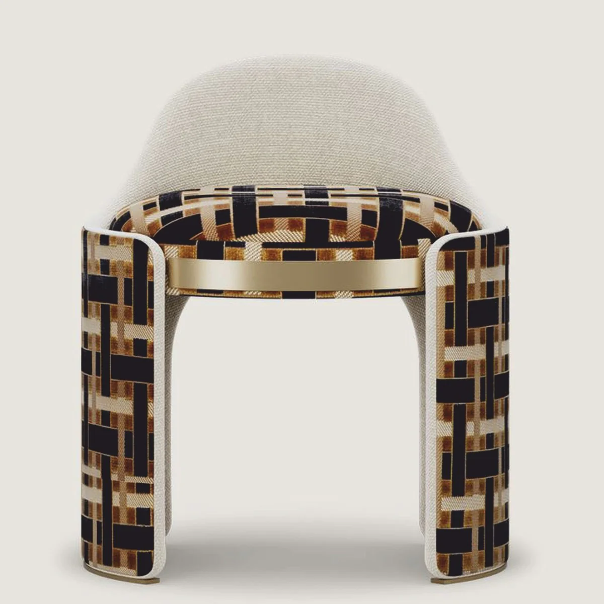 Luxury stool brown / gray / massing H. 60 cm - luxury hotel furniture