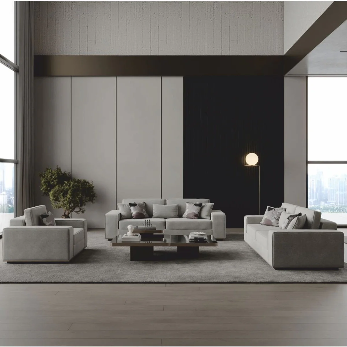 Luxury Sofa Gray 263 cm - Hotel & Living Room Furniture
