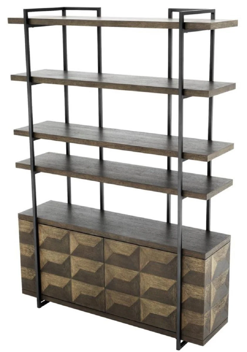 Luxury shelf cabinet with 2 doors brown / bronze 140 x 40 x H. 200 cm - living room cabinet