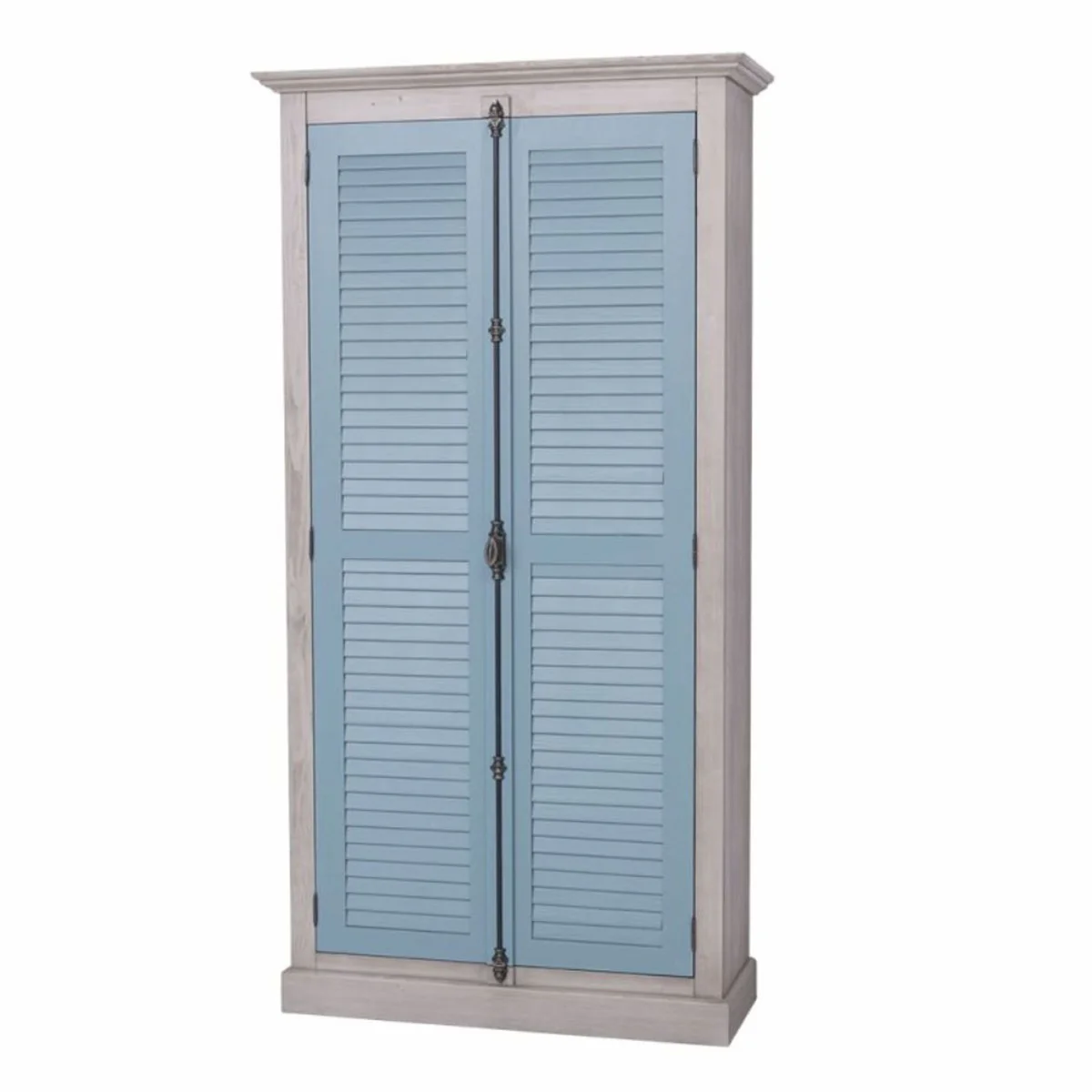 Country Style Bedroom Cabinet Gray / Blue 109 cm - Bedroom Furniture