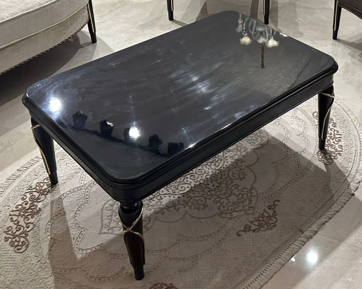 Luxury Baroque coffee table black / gold 120 cm - Baroque style furniture