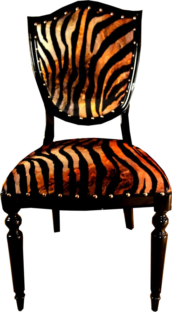 Art Deco Luxury Dining Chair Leopard / Black - Luxury Hotel Furniture