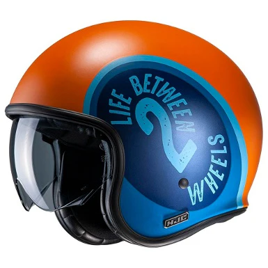HJC V30 HARVEY JET HELMET BLACK / ORANGE