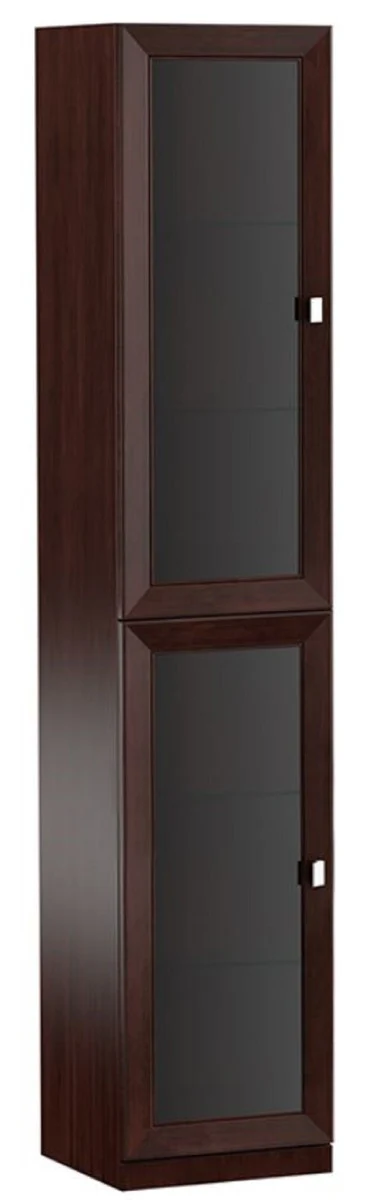 Luxury living room cabinet with 2 glass doors dark brown / silver 45.4 x 44.2 x H. 225.6 cm - Luxury Collection