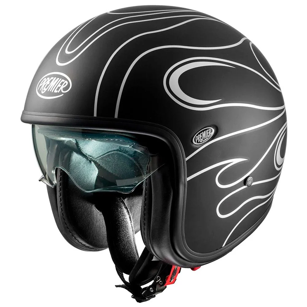 CASCO JET PREMIER VINTAGE FR SILVER CHROME BM NEGRO / PLATA