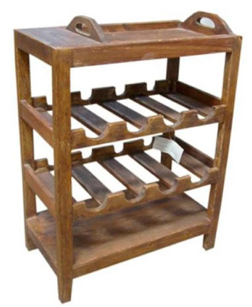 Country house style wine rack natural colors 60 x 33 x H. 75 cm - furniture in country house style
