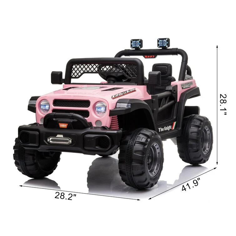 Ride On Truck Dual Drive 12V 4,5A.H mit 2,4G Fernbedienung Geländewagen Pink