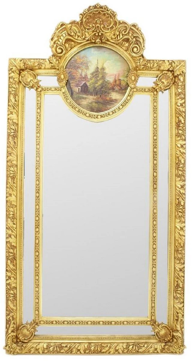 Baroque mirror gold 110 x H. 210 cm - Magnificent wall mirror in baroque style - antique style wardrobe mirror - living room mirror - baroque furniture
