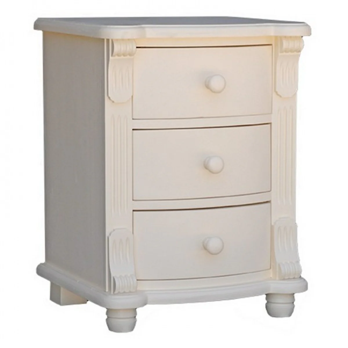 Art Nouveau night cabinet chest of drawers with 3 drawers - country house shabby chic furniture - solid wood night cabinet baroque