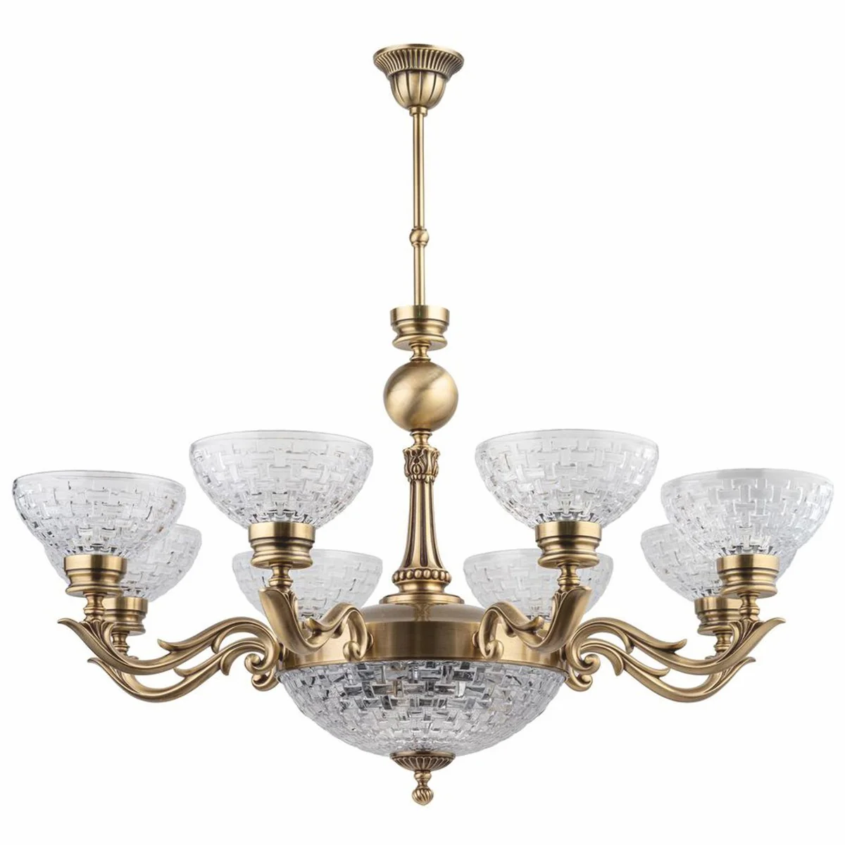 Luxury baroque chandelier brass with patina Ø 88 x H. 70 cm