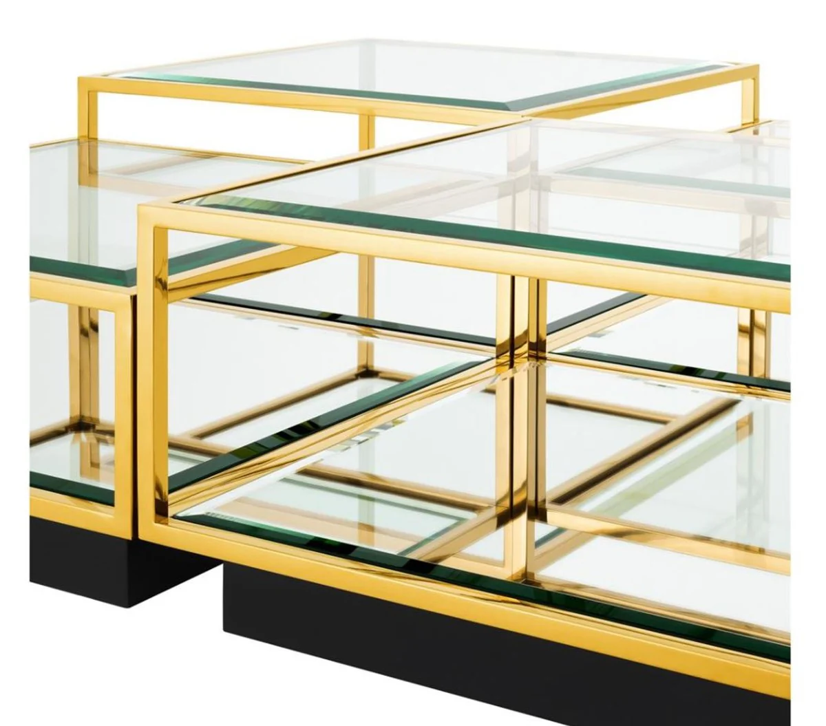 Art Deco Luxury Coffee Table Gold Set of 4 - Living Room Salon Table