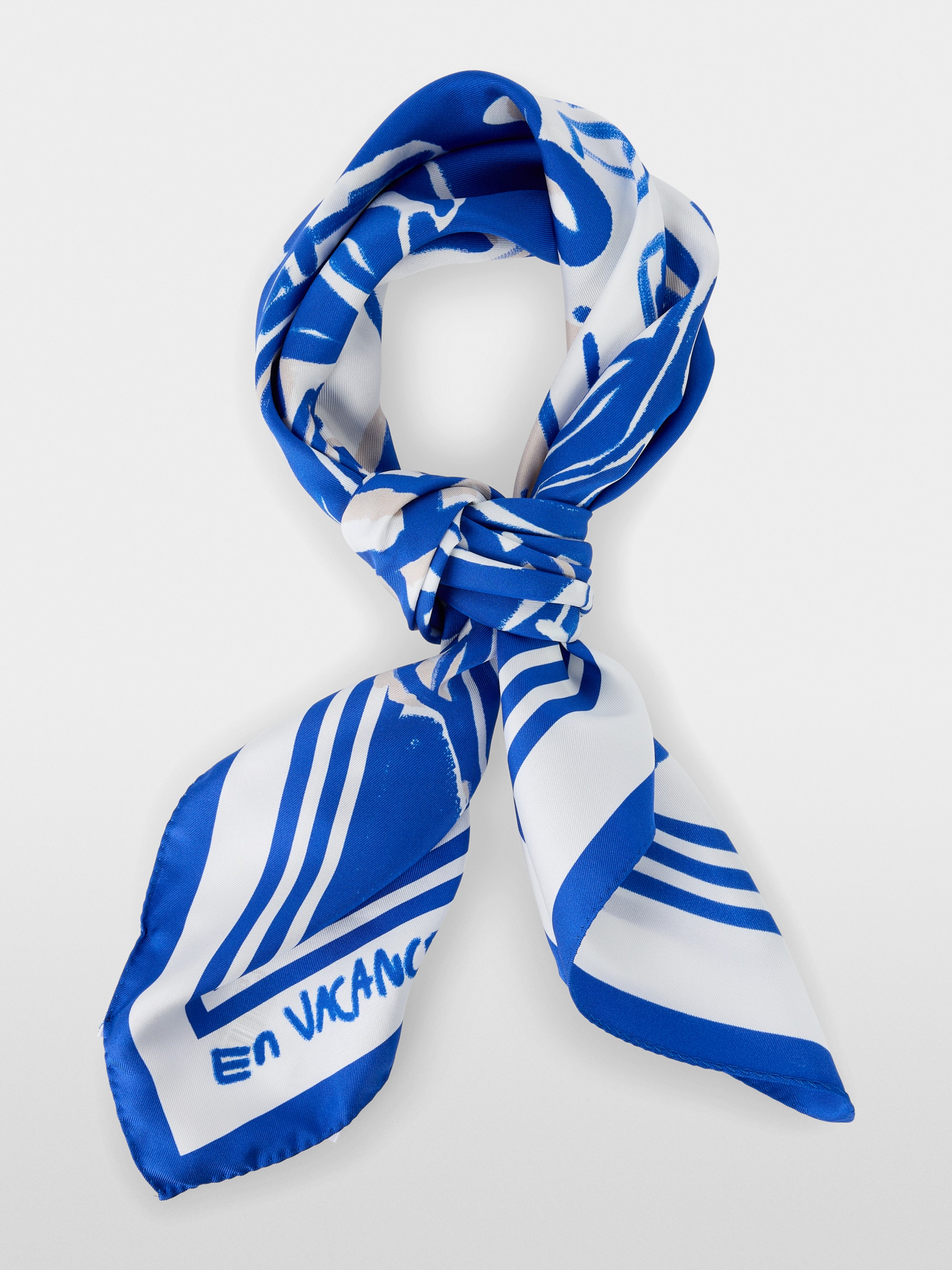 Marc-Cain Seidenschal mit künstlerischem Motiv