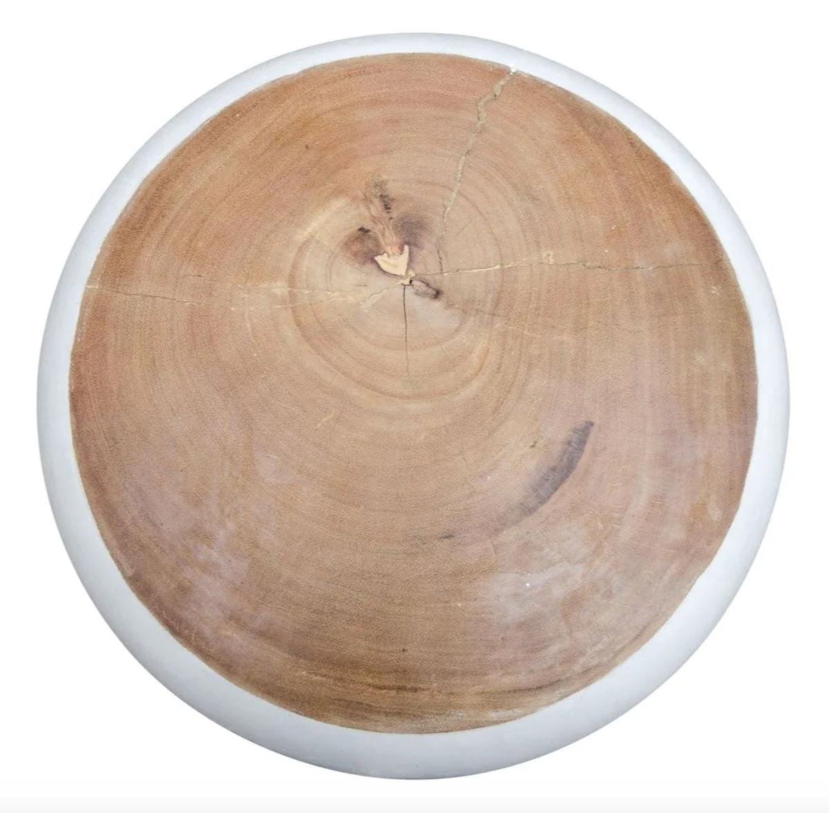 Side table white / natural colors 40 x H. 54.5 cm - living room furniture