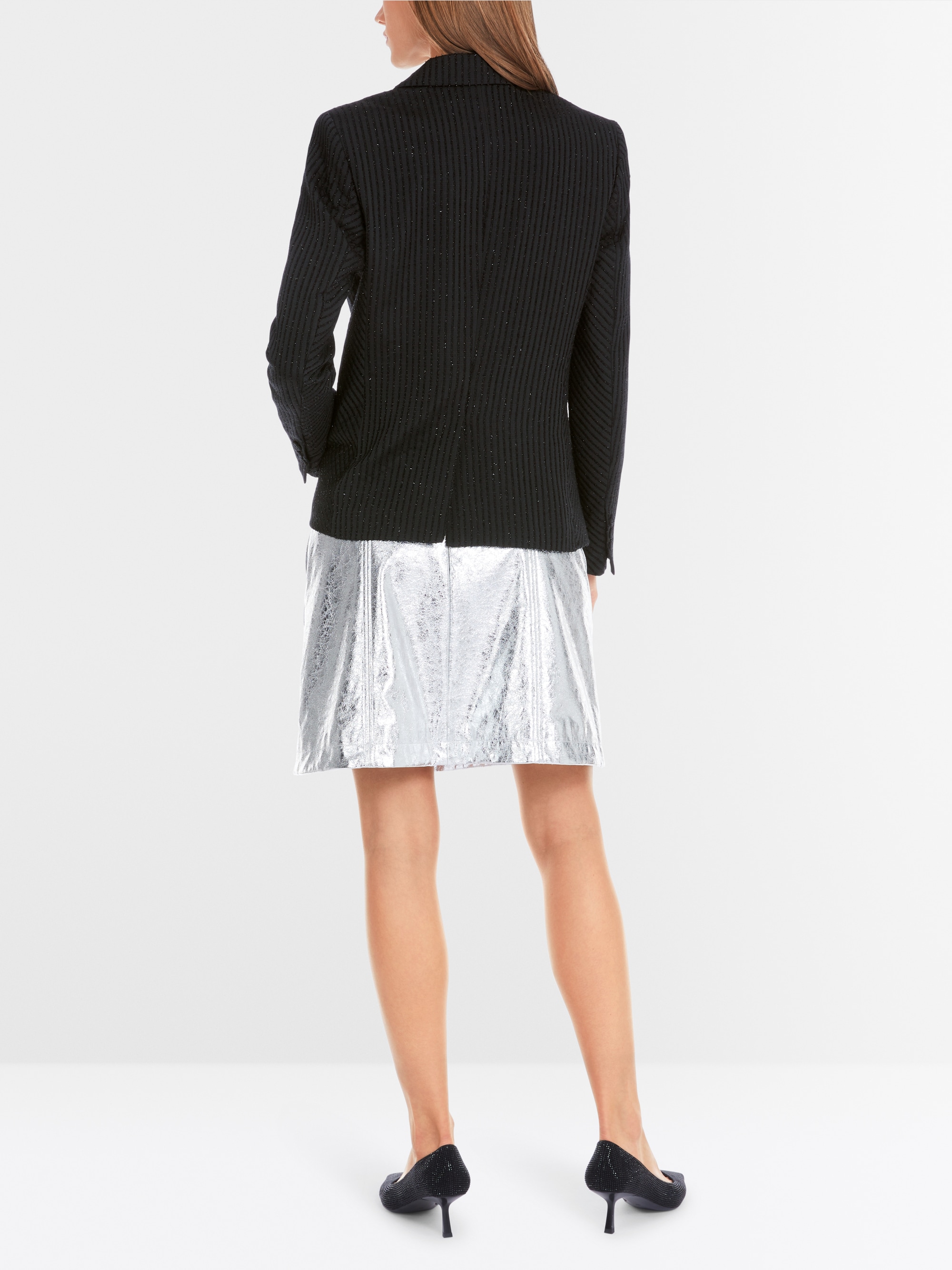 Marc-Cain Glänzender Blazer mit farblich abgestimmten Streifen