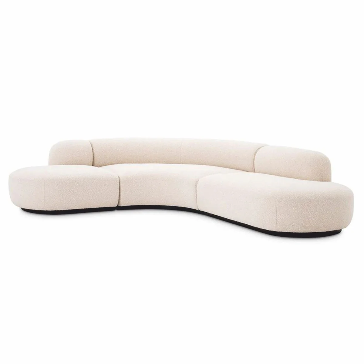 Luxus Ecksofa Creme / Schwarz 300 x 257 x H. 70 cm - Wohnzimmer & Hotel Möbel