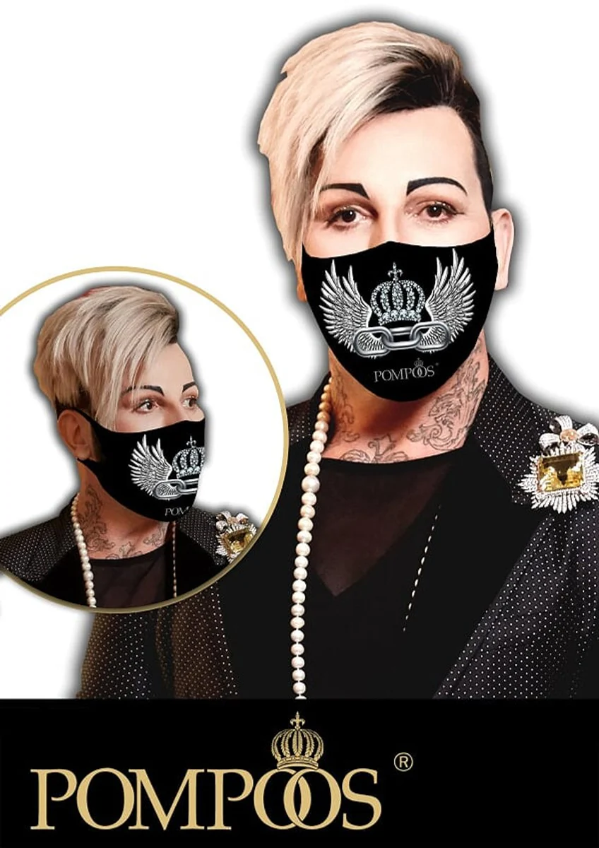 Glööckler POMPÖÖS mouth and nose mask - model chain Pompöös -