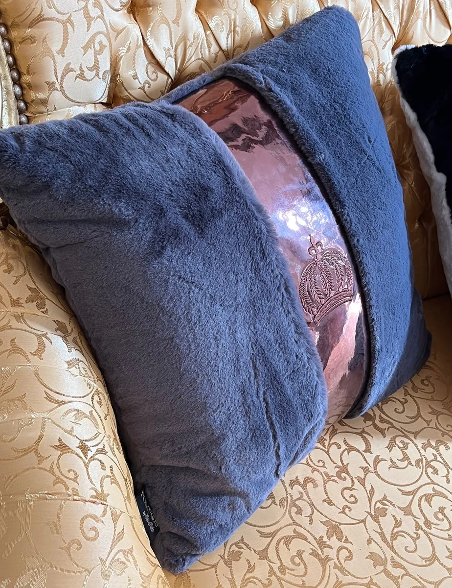 Harald Glööckler luxury decorative cushion Pompöös by gray / copper - Glööckler cushions - designer decorative cushions - Harald Glööckler designer decorative accessories