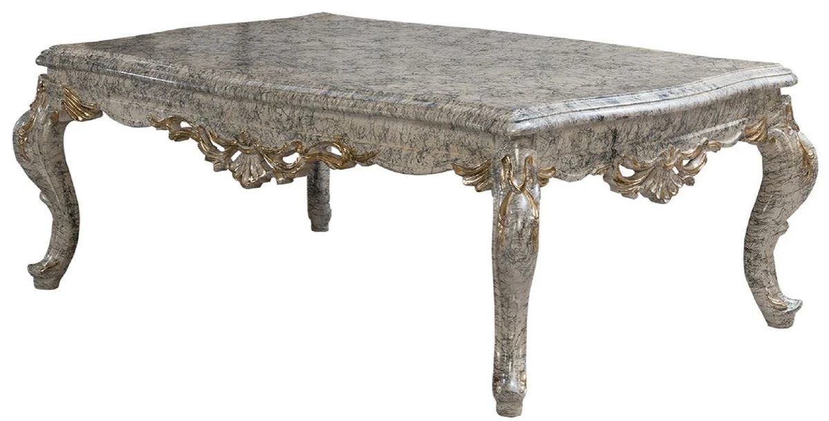 Luxury Baroque Coffee Table Antique White / Gold - Handmade Baroque Style Living Room Table - Luxury Baroque Style Furniture - Baroque Style Living Room Furniture - Baroque Furnishings - Baroque Furniture