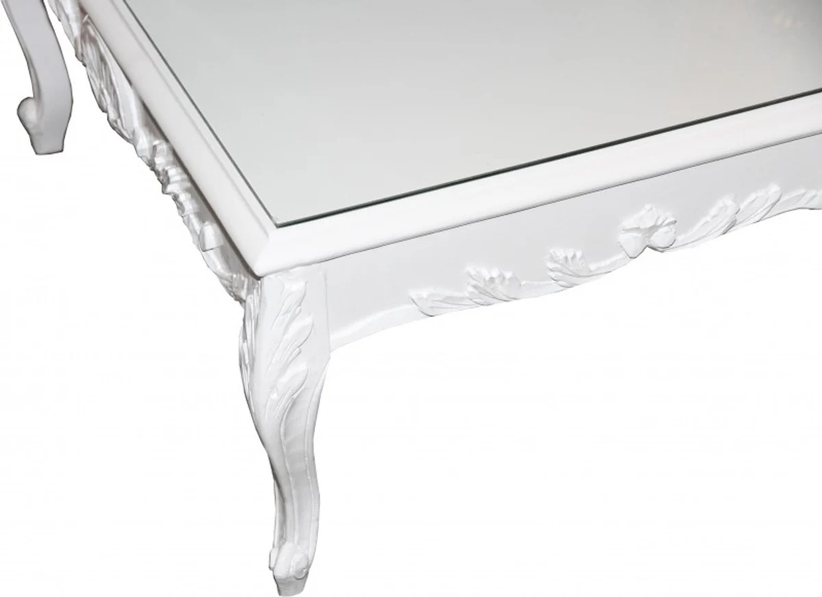 Baroque coffee table white 120 x 85 cm - coffee table - living room table - Limited Edition